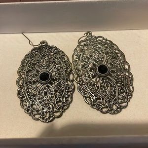 Silver statement earrings